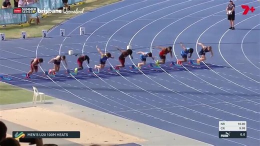 Gout Gout runs 10.19 in u20s 100m heats at Australian Championships