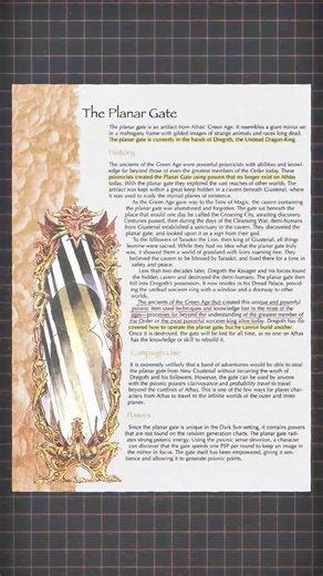 The Planar Gate Is One of Your Only Ways Off Athas