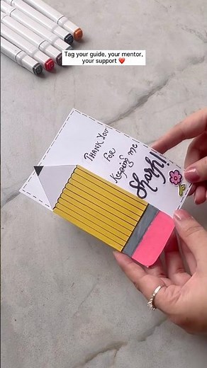 DIY Easy Teacher’s Day Card ✏️”Tag your favourite teacher 👇/save for later✨”