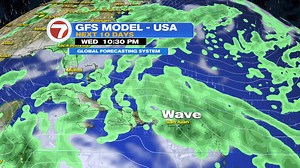 GFS 10 day outlook. Interesting as it could be a strong system as it moves into the Panhandle and does a loop and heads into the Southern States. A reminder, since nothing has organized yet, the models are providing an educated guess. This may change once the system develops. | 7Weather