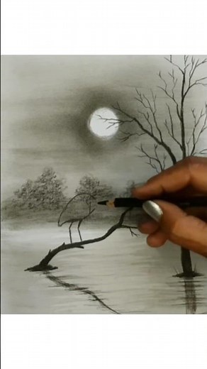 CREATE Beautiful Nature Scenery with Easy Pencil Drawing for Beginners #shorts