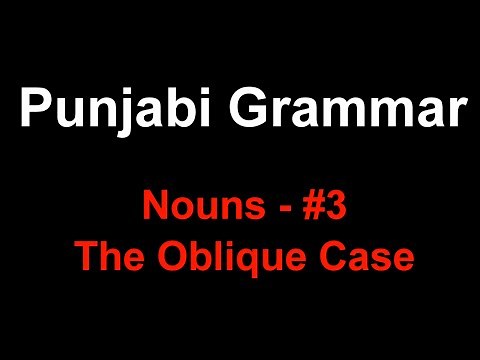 Punjabi Grammar: Nouns #3 - Oblique Case