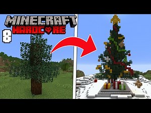 I Built a GIANT CHRISTMAS TREE In Minecraft Hardcore!