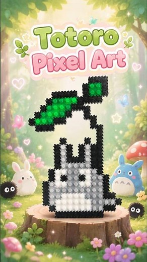 Totoro #Kawaii in #PixBrix | #PixelArt 🌿💚