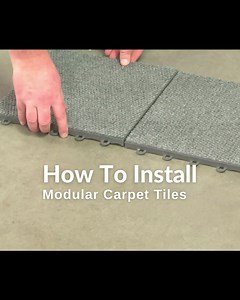 💥 How To Install Modular Carpet Tiles Over Concrete - Greatmats Workshop When installing a modular carpet tile system with snap together interlocks, it's important to look at the grain or nap of the carpet. With Greatmats Carpet Tiles Modular squares, there each box comes with an equal amount of tiles where the nap runs in one direction and tiles where the nap runs perpendicular to the other tiles. You'll want to stagger these tiles to give an alternating pattern. Another key component to makin