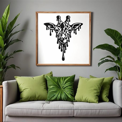 Surrealist GIRAFFE Svg Dxf Pdf - Dali MELTING Vector Art - Abstract Dripping Design for LASER and Cricut - Precision Psychedelic Style - Etsy