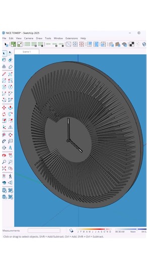🕒 Modern Clock Design in SketchUp 2025 ⛓️ Learn how to model a stylish wall clock using precise geometry and clean radial patterns in SketchUp. Perfect for interior visualization, product modeling, and architectural detailing. Follow for more SketchUp modeling tutorials and design ideas! . In this tutorial the Curviloft and Slicer5 plugins are used. . Nice Tower Nice Tower Plus Nice Tower Pro . #SketchUp2025 #SketchUpModeling #3DModeling #ProductDesign #ClockDesign #SketchUpTutorial #InteriorDe