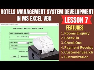 HOW TO DEVELOP A HOTEL MANAGEMENT SYSTEM IN MS EXCEL VBA LESSON 7