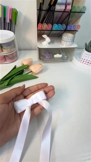 Give me 10 seconds and I’ll show you the simplest bow you’ll ever make! craft ideas #shorts #craft