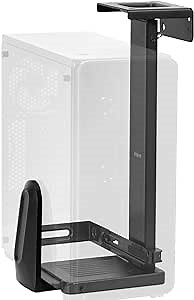 VIVO Adjustable Under Desk and Wall PC Mount, Heavy Duty Large Computer Case CPU Tower Holder with Secure Locking, Holds up to 44 lbs, Black, MOUNT-PC06L