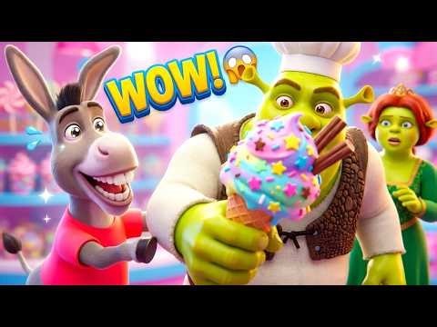 NEVER Try To Eat The World's Biggest Dessert - Giant Ice Cream 🍦 | Funny Shrek & Donkey Animation