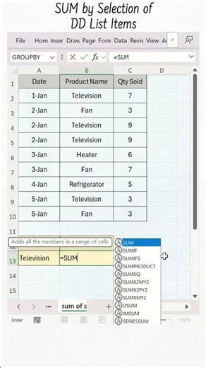 Calculate Total of Item Selected from Drop Down List