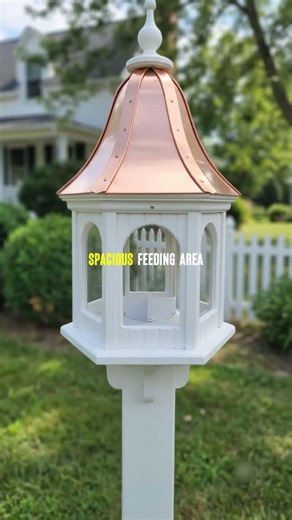 Bell Copper Roof Bird Feeder | Outdoor Garden Decor for Bird Lovers