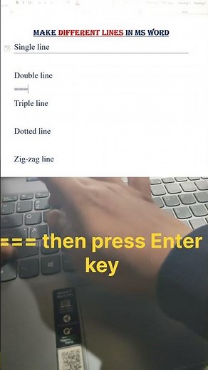 Make different Stylish Lines in MS Word Quickly using simple keyboard tricks#msword #mswordtutorial