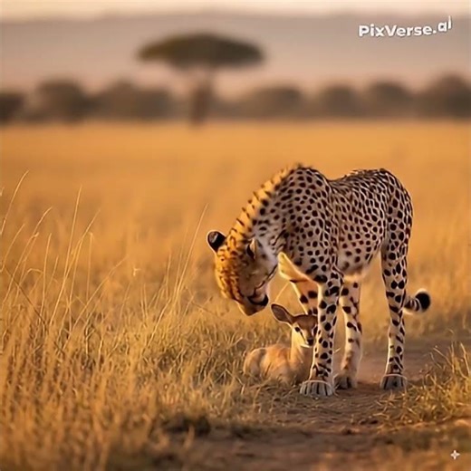 Will the Cheetah Catch the Gentle Pet?🐆 #shorts #animals #cheetah