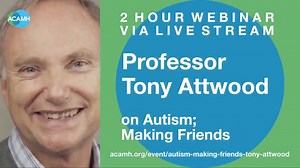 From £30 - 'Autism; Making Friends – A Prof. Tony Attwood Special' ‘Autism; Making Friends – A Prof. Tony Attwood Special’ is a 2 hour webinar, including a Q & A session, that will look at strategies to improve social understanding and friendship skills for children and young people with autism. It should interest all mental health professionals, and particularly parents and those that support children and young people with autism. There will be effective interventions, tips, and advice, that ca