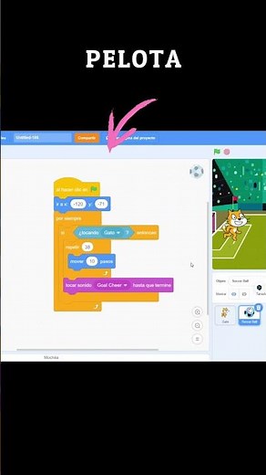 Fútbol en Scratch: Cómo Hacer que tu Personaje Chute una Pelota en Menos de 30 Segundos #shorts