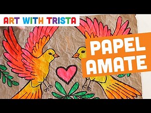Papel Amate Inspired Paintings Art Tutorial - Hispanic Heritage Month - Art With Trista