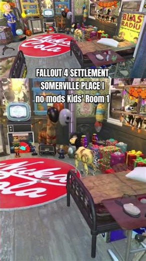 Somerville Place I kids' room 1 no mods Fallout 4 Settlement #settlementbuilding