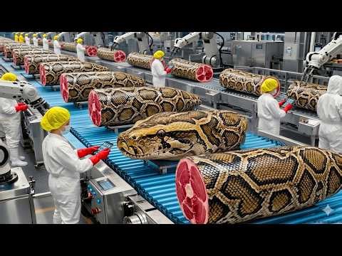 Inside AI Driven Python Snake Leather factory (Full process) Luxury Leather #PythonSnakeleather #AI