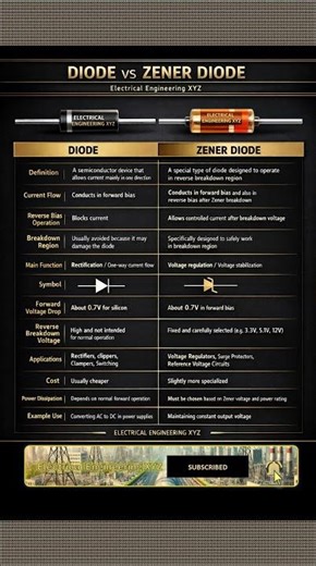 Diode vs Zener Diode⚡ Electronics You Must Know! #electronics #engineering #shorts #diyelectronics