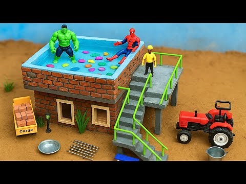 Dream House Build with Rooftop Pool 🏠💦 | Miniature DIY Construction