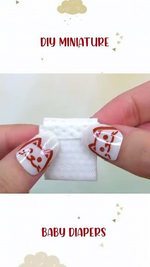 DIY Diapers Miniature Merries | No Polymer Clay! #Shorts