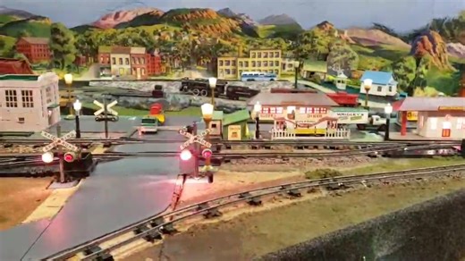 Installed a new crossing ....looking great | The Toy Train Barn Museum