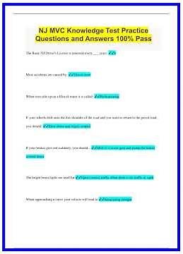 NJ MVC Knowledge Test Practice Questions and Answers 100 Pass1652 636x882