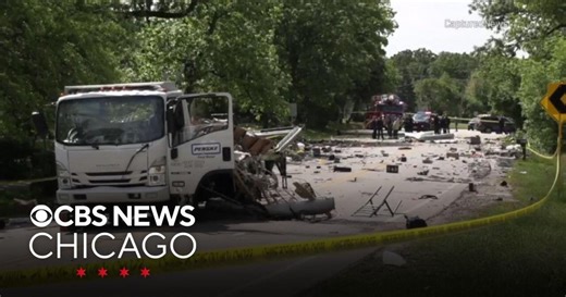 Homes damaged by truck explosion in Addison, Illinois