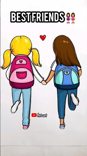 How to draw easy best friend #kids #kidslearning #kidsdrawing #shorts