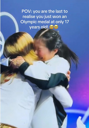 Ami Nakai is the cutest! And Alysa Liu hugging her after!! #fyp #milanocortina2026 #figureskating #olympicmedal #aminakai