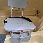 Eagle Health Supplies Sliding Shower Chair Tub Transfer Bench with Swivel Seat, FSA/HSA Eligible, Height Adjustable Shower Benches for Inside Shower, Shower Seat for Elderly and Disabled, 77662