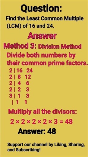 #Maths#Find the Least Common Multiple (LCM) of Two Numbers | 3 Easy Methods#Maths#
