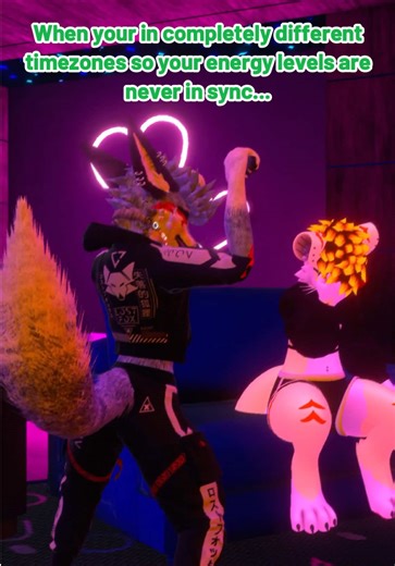 I think most people can relate to this… Thanks to @RazzyWuff for the dance moves :3 #furry #vrchat #timezones #furryfandom #furryfyp