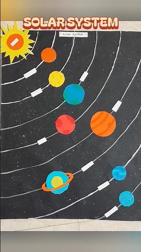 🌍 DIY Solar System Model | Easy School Project Using Chart Paper ✂️🪐 | Science Project #shorts
