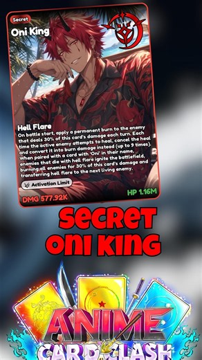 SECRET Oni King & Slothful Sin Is The Best SpeedRun Combo #animecardclash #anime #roblox #gaming
