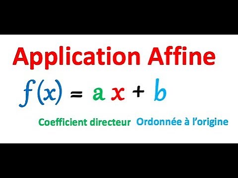 Introduction aux applications affines