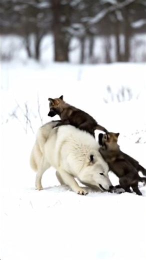 Snow Wolves #snowwolf #wolves #shorts