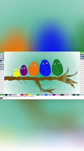 How to Draw Birds Scenery in Tux Paint | Simple and Easy for Kids