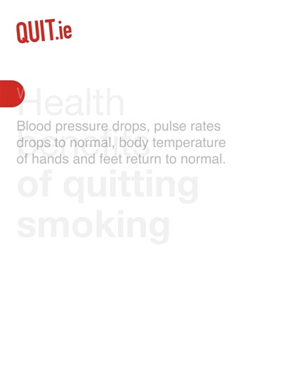 28 reactions | The benefits of quitting smoking are as immediate as 20 minutes after you stop. Within 20 minutes: - Blood pressure drops - Pulse rate drops to normal - Body temperature of hands and feet return to normal Read more about the health benefits of quitting: https://bit.ly/44QUbwH #TakeBackControl #QuittingIsWinning | You Can Quit | Facebook