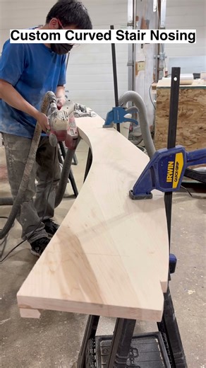 Handmade Curved Stair Nosing #woodworking #diy #stairs #wood