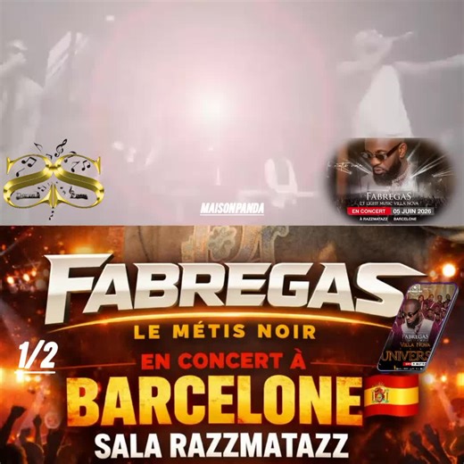 🇪🇸 RAZZMATAZZ ⤵️ Ce sera une grande première pour @LM VILLA NOVA , qui se produira pour la toute première fois à Barcelone. Une date historique, pleine d’énergie et de surprises je vous promets du lourd. La billetterie est désormais ouverte : 👉🏽 https://www.musikaze.net/web/?menu=36&pagina=&siteID=fabregaslemetisnoir Je compte sur vous pour faire de cet événement une réussite mémorable.