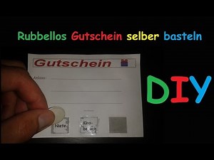 Rubbellos Gutschein selber basteln - Rubbel Gutscheinkarte machen DIY Last Minute Geschenkideen