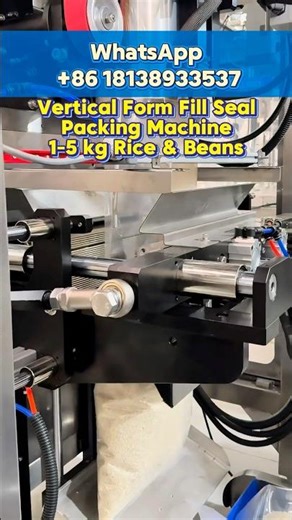 VFFS machine with multihead weigher, for chickpeas & rice 1-5 kg packaging, back seal bag. #machine