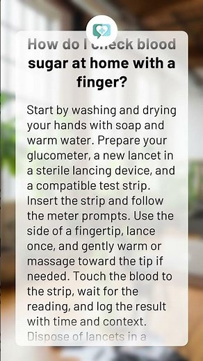 How do I check blood sugar at home with a finger?