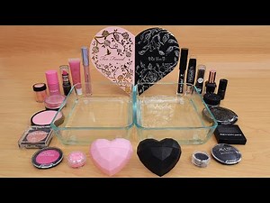 Pink vs Black - Mixing Makeup Eyeshadow Into Slime ASMR 328 Satisfying Slime Video