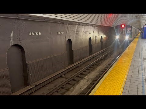 IND 53rd Street Line: R160/R179 (E)(M) train action at 5th Ave-53rd St