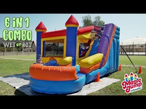 6in1 Castle Wet or Dry Inflatable | Bounce and Slide Combo | Magic Jump, Inc.