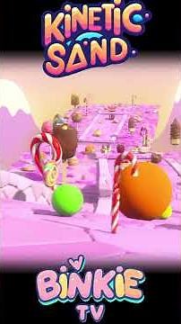 🍓🍬🎳 Fruits K is for Kiwi with Kinetic Sand and Bowling Ball in a Colorful Candy World Binkie TV